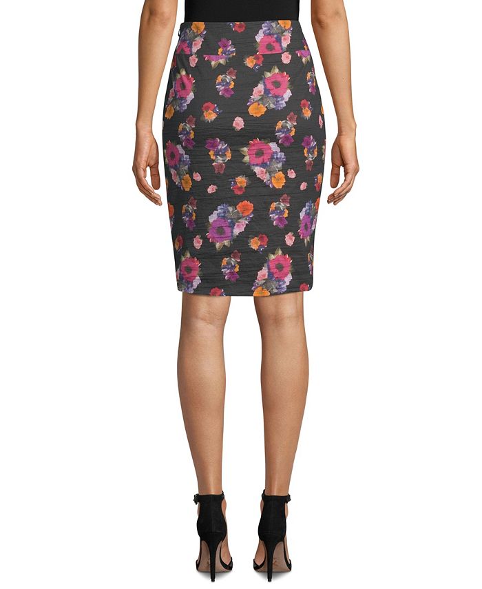 Nicole Miller Ruched Jacquard Skirt - Macy's