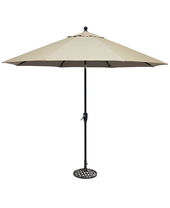 Agio Chateau Outdoor 11' Push Button Tilt Umbrella with Base with ...