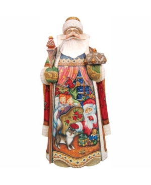 G.debrekht Woodcarved And Hand Painted All Through The House Santa Claus Figurine In Multi