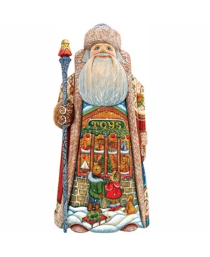 G.debrekht Woodcarved Wishes Santa Figurine In Multi