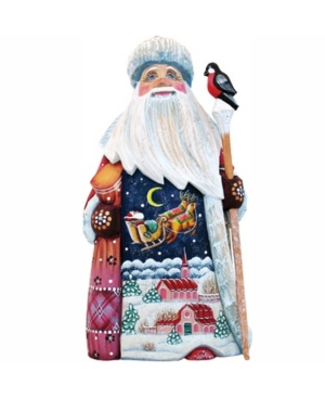 G.debrekht Woodcarved And Hand Painted Santa Up-up And Away Figurine In Multi