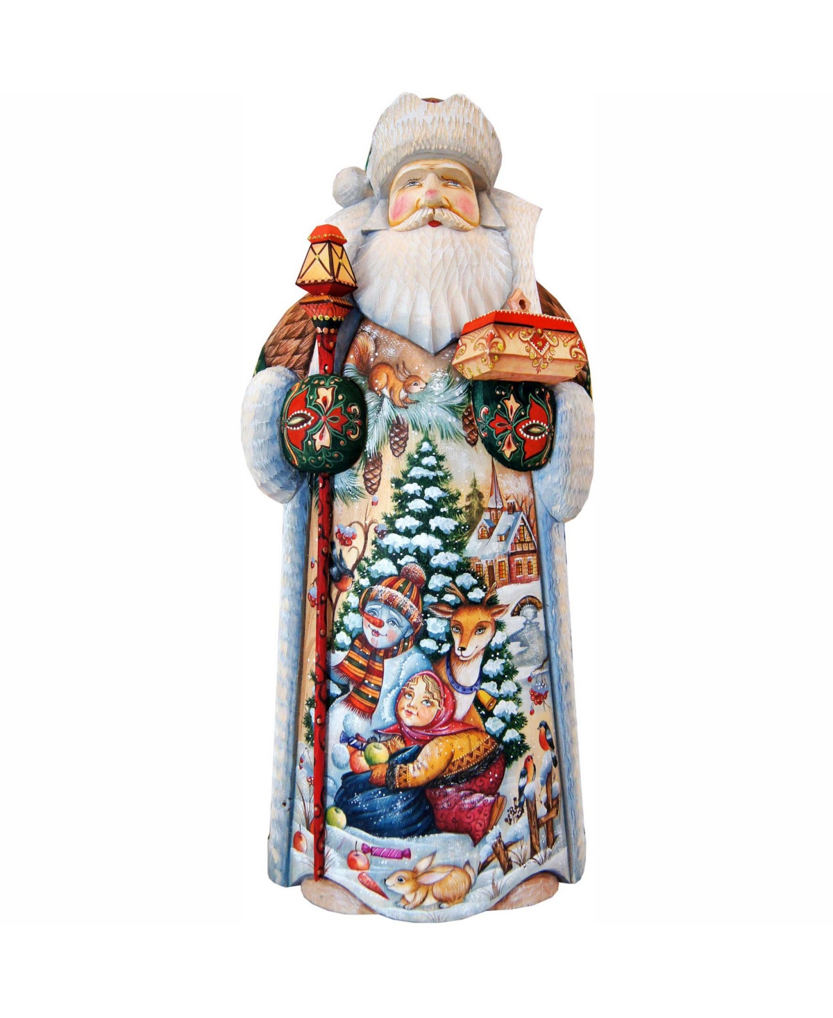 Woodcarved and Hand Painted Snow Play Santa Claus Figurine - Multi