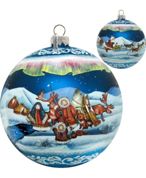 G.debrekht Limited Edition Oversized Northern Light Ball Glass Ornament In Multi