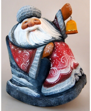 G.debrekht Woodcarved And Hand Painted Santa Masterpiece Old World Seasons Greetings Figurine In Multi