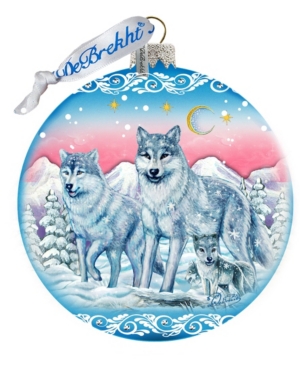 G.debrekht Limited Edition Oversized Guardian Of Spirituality Wolves Glass Ball Ornament In Multi