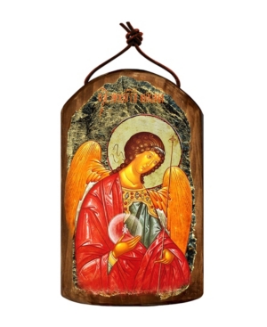 G.debrekht Saint Michael Wooden Greek Christian Orthodox Icon Ornament In Multi