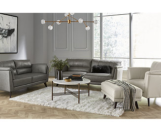 Furniture Lucais Leather Sofa Collection, Created for Macy's - Macy's