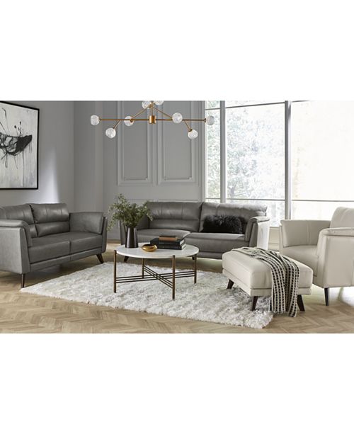 Furniture CLOSEOUT! Lucais 83&quot; Leather Sofa, Created for Macy&#39;s & Reviews - Furniture - Macy&#39;s