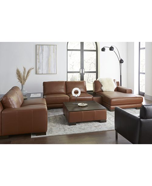 Furniture Darrium Leather Sectional Sofa Collection Created For