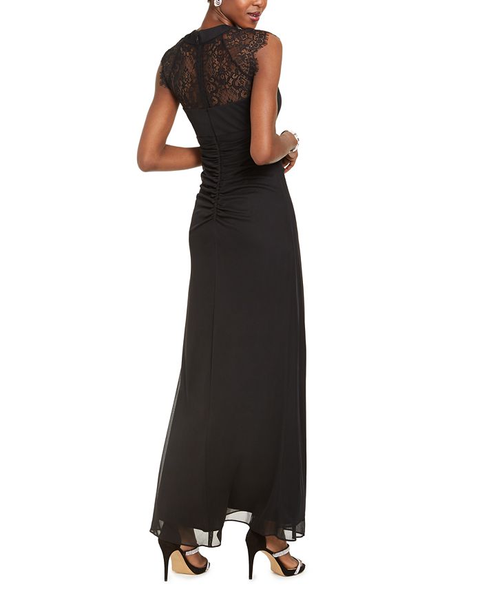 betsy and adam lace sleeve gown