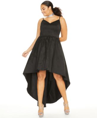 macy's black high low dress