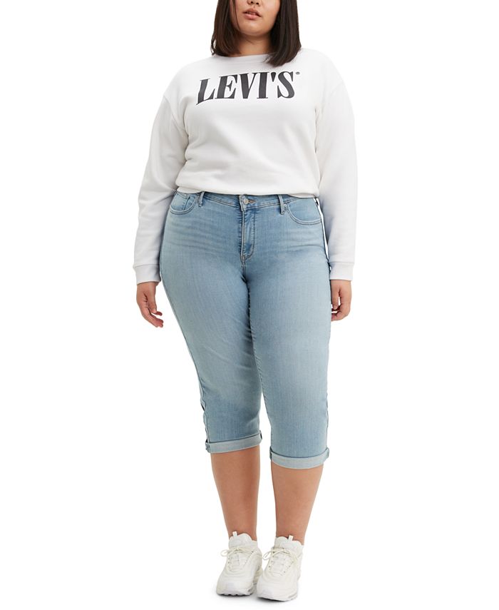 Levi's Trendy Plus Size Shaping Capri Jeans & Reviews - Pants & Capris - Plus  Sizes - Macy's