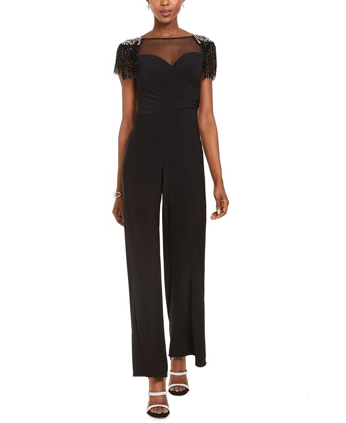 Adrianna Papell Draped Jersey Jumpsuit - Macy's