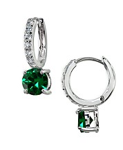 AZfasci Red and Green Zircon Earrings with Round Heart Earrings AZfasci Red and Green Zircon Earrings with Round Heart Earrings