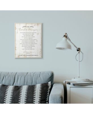 The Lords Prayer Our Father Rustic Distressed White Wood Look, 10" L x 15" H