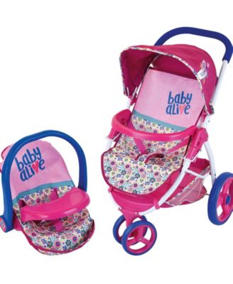 Baby Alive Pretend Play Baby Doll Travel System with Stroller Car Seat