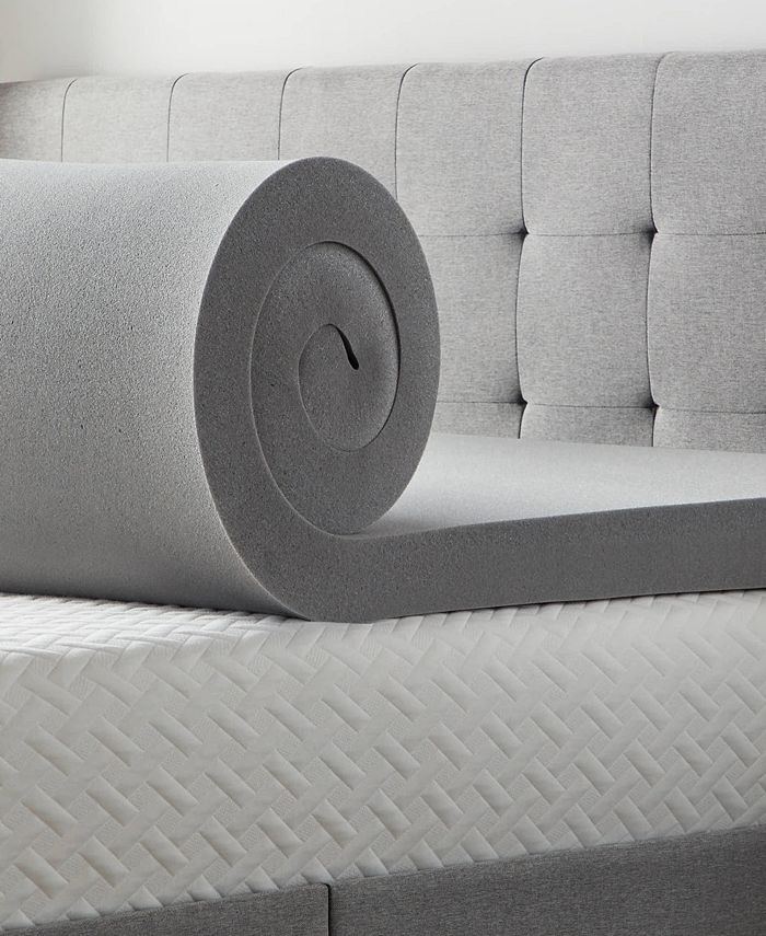 Lucid 4" Bamboo Charcoal Memory Foam Topper, Full Macy's