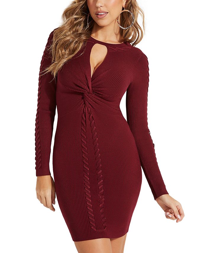 Guess red sweater dress top