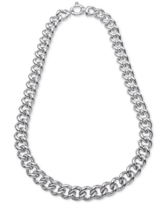 Giani Bernini - Heavy Curb Link 18" Chain Necklace in Sterling Silver