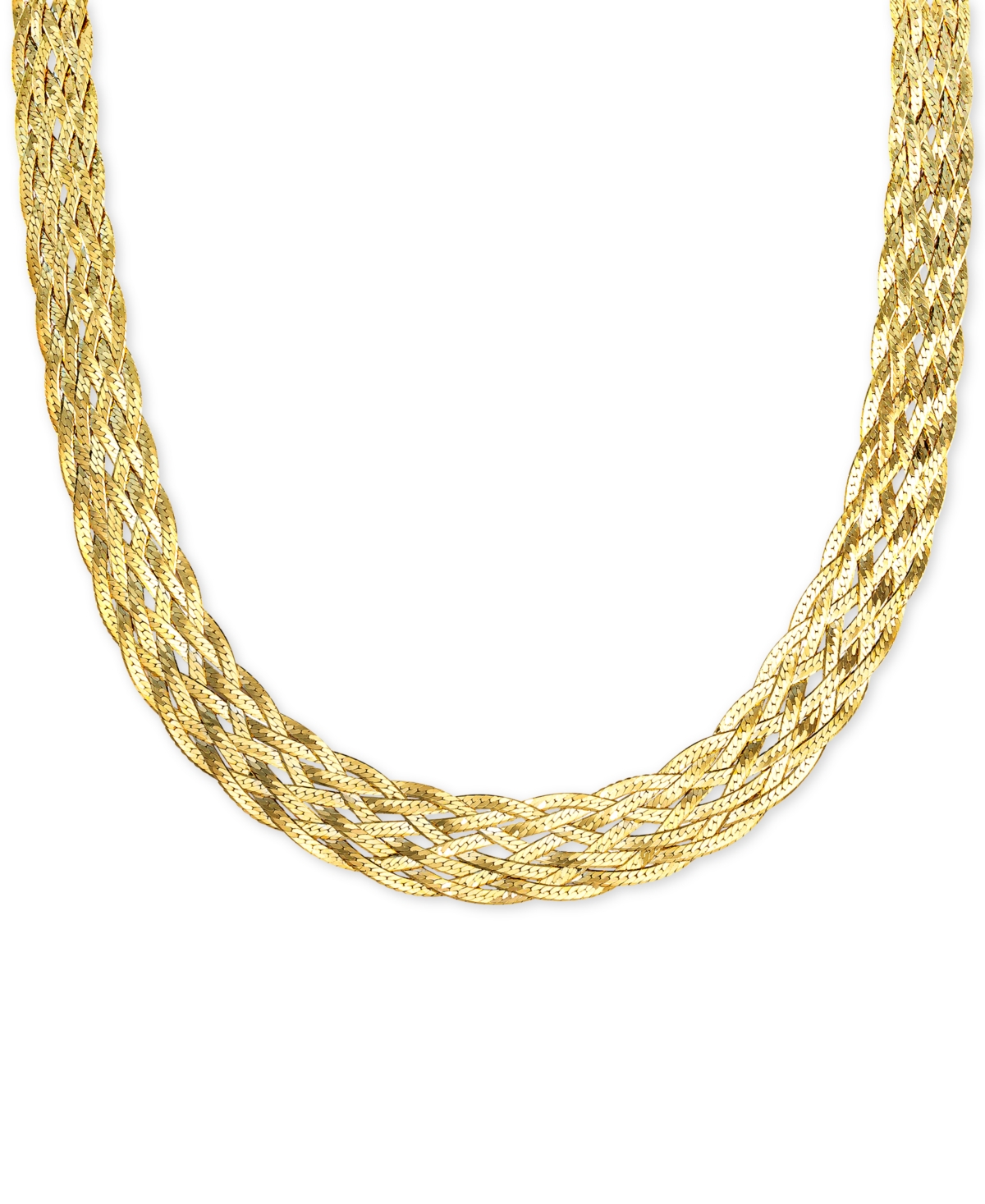 Giani Bernini Braided Chain Statement Necklace in 18k Gold-Plated Created for Macy's - Sterling Silver