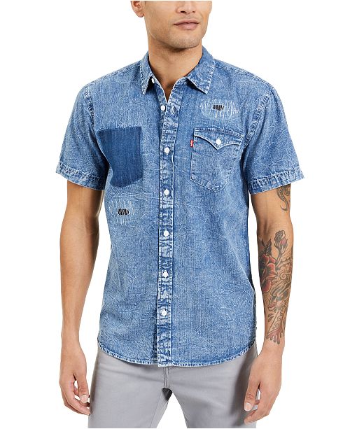 Levi S Men S Lightly Distressed Denim Shirt Reviews Casual