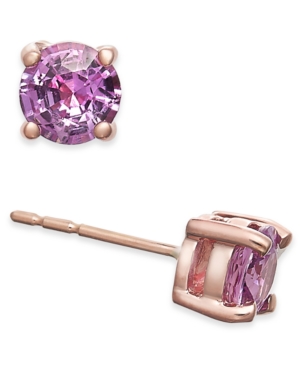 image of Pink Sapphire Stud Earrings (1-1/3 ct. t.w.) in 14k Rose Gold