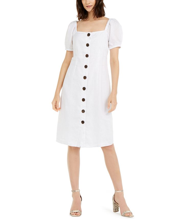 Macy's white sale linen dresses