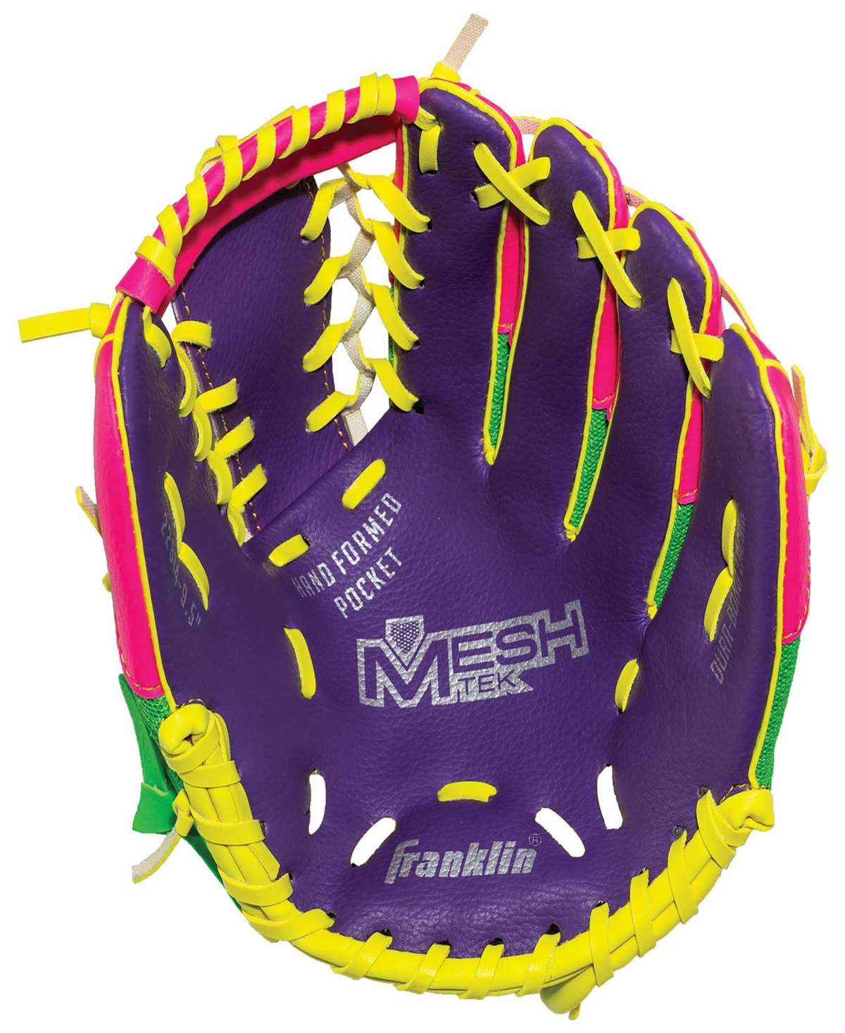 Shop Franklin Sports 9.5" Teeball Meshtek Glove Ball Set In Purple,pink,yellow