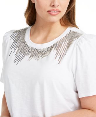 macys plus size white blouses