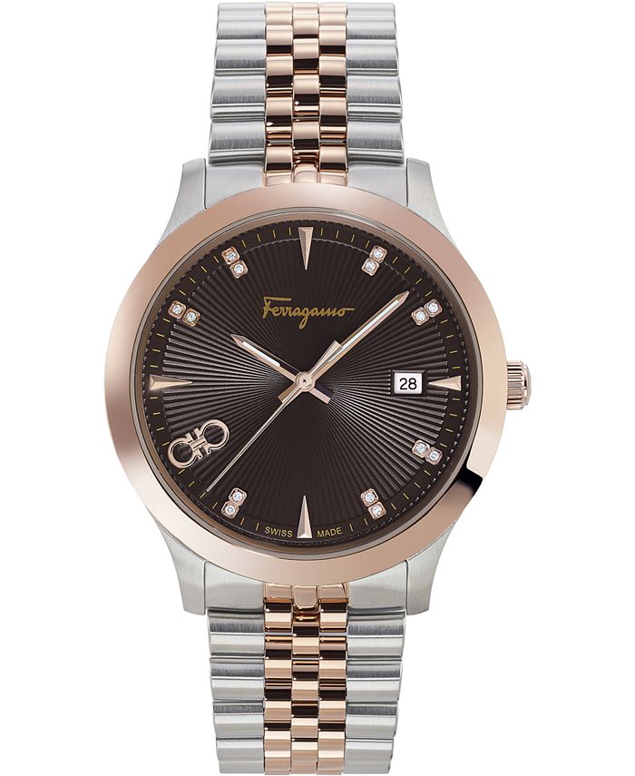Salvatore Ferragamo Ferragamo Men s Swiss Duo Diamond 1 20 ct