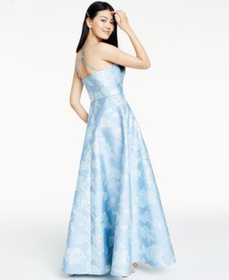 Nightway Floral Brocade Gown