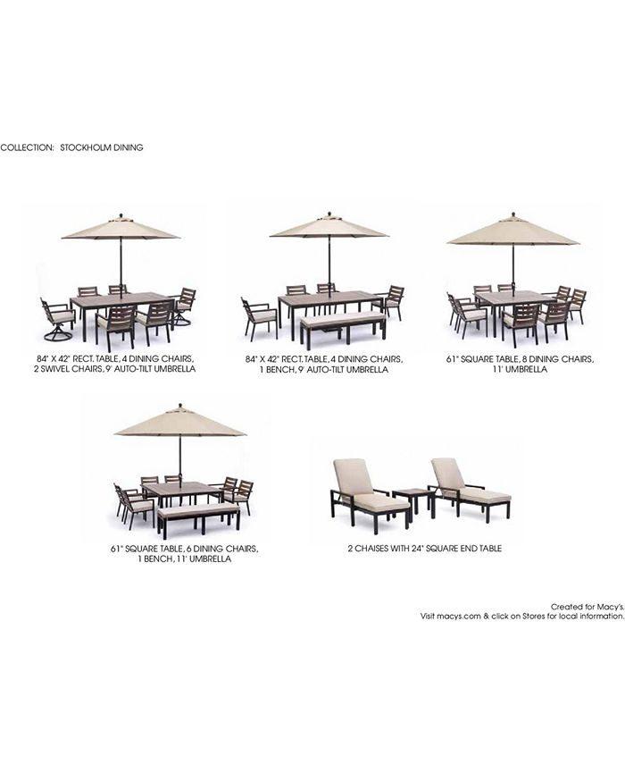 Agio Stockholm Outdoor Aluminum 7Pc. Dining Set (84" x 42" Rectangle
