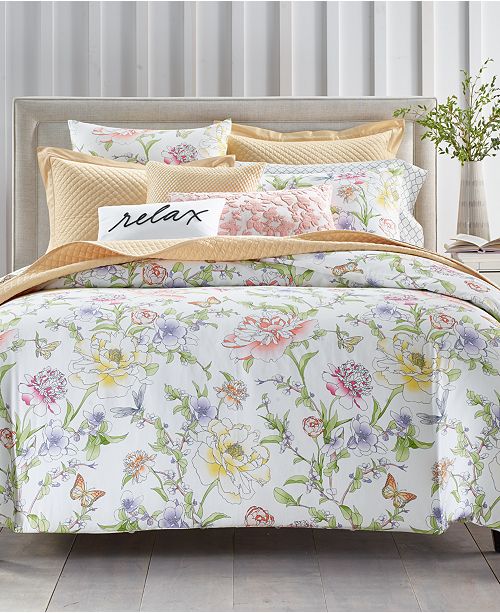 Charter Club Blossom Cotton 300 Thread Count 3 Pc Full Queen
