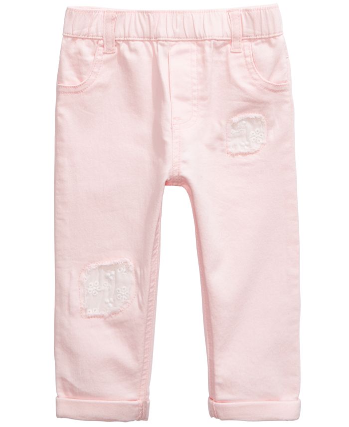 First Impressions Baby Girls Cotton Eyelet-Patch Jeans, Created for ...