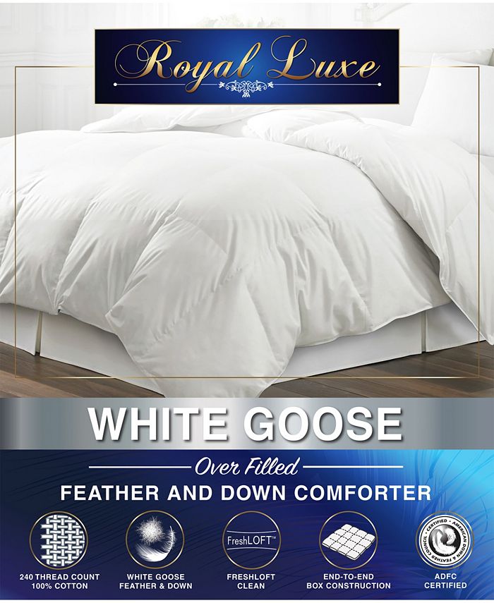 Royal Luxe White Goose Feather & Down 240 Thread Count Comforter, Twin