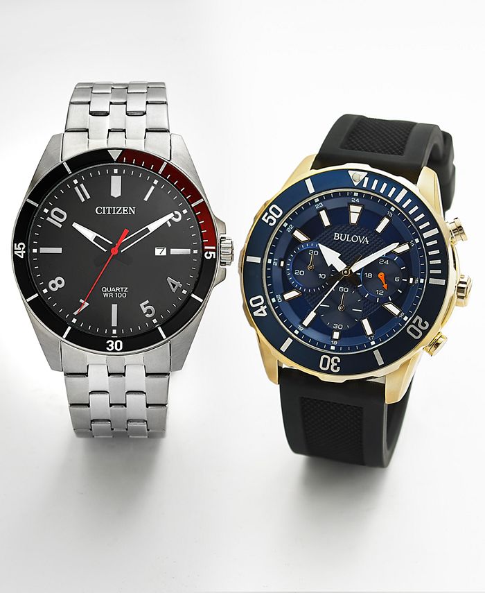 Bulova Men's Chronograph Sport Black Silicone Strap Watch 44mm, Created