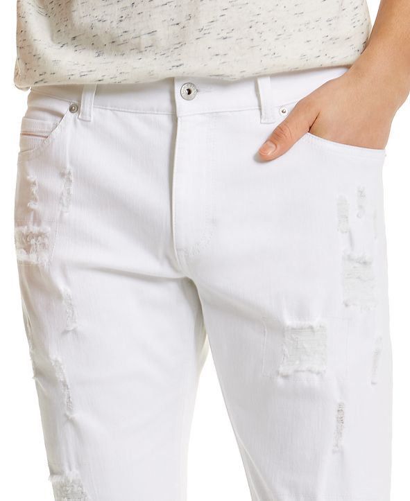 Sun + Stone Men's Ripped White Jeans with Recycled Repreve, Created for ...