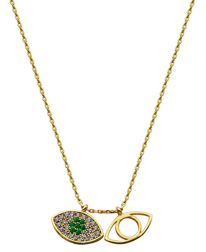 Macy's Evil Eye Charms on Chain Necklace in Fine Silver Plate Macy's