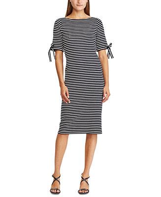 Lauren Ralph Lauren Boatneck Striped Dress - Macy's