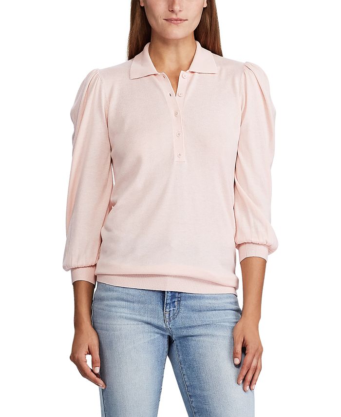 Lauren Ralph Lauren Puffed 3/4- Sleeve Sweater - Macy's