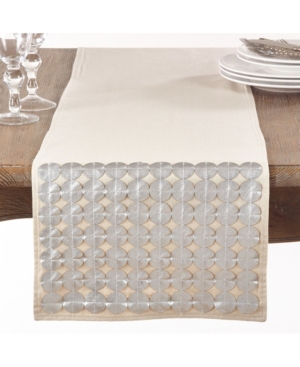 Saro Lifestyle Metallic Circle Design Table Runner