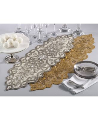Beaded Scroll Motif Table Runner