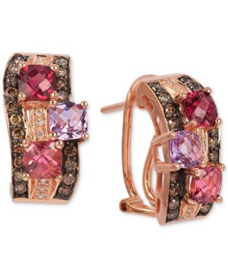 Le Vian - Multi-Gemstone (1-3/4 ct. t.w.) & Diamond (3/8 ct. t.w.) Hoop Earrings in 14k Rose Gold