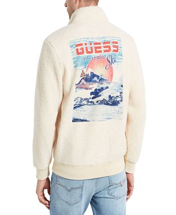 GUESS Men's Eco Palmer Logo Jacquard Fleece Crewneck Sweater - Macy's