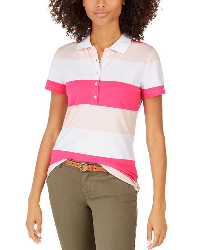 Tommy Hilfiger Striped Polo Top - Macy's