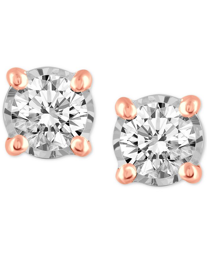 Macy's Diamond Stud Earrings (3/8 ct. t.w.) in 14k Rose Gold Macy's