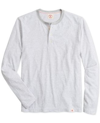 Brooks Brothers - Men's Red Fleece Striped Henley Shirt