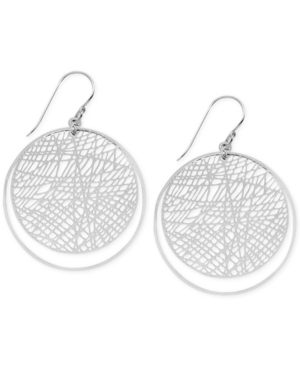 image of Essentials Orbital Web Circle Drop Earrings in Fine Silver-Plate