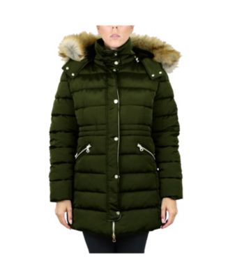 Spire by galaxy women's heavyweight best sale long parka with fur hood