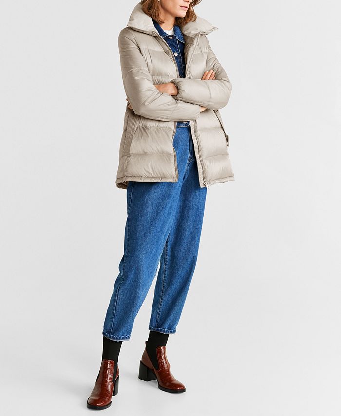 MANGO Belt Quilted Coat Macy's